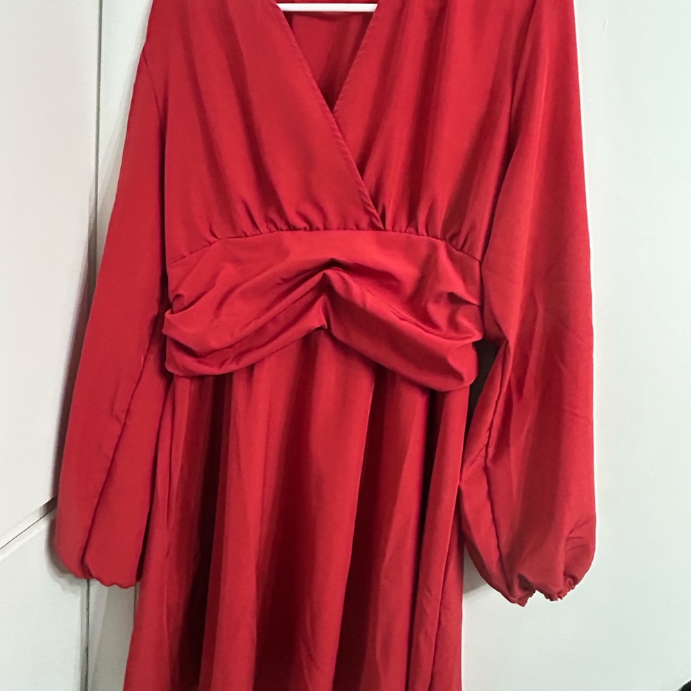 Elegant burnt orange Women's Dress size large worn once- flattering!